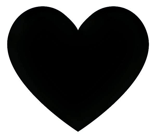 Etiqueta Coração Adesiva 3x2,5cm Lacre De Embalagem Preto Fosco Coração