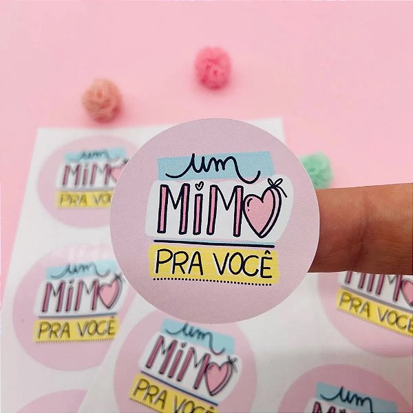 Etiqueta Adesivo Embalagens De Produtos Um Mimo Rosa