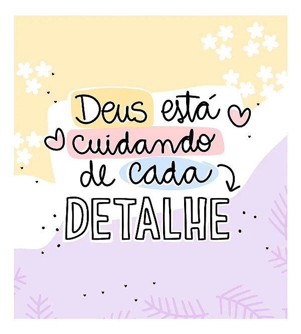 Mini Cartão Frases Motivacionais Deus Está Cuidando