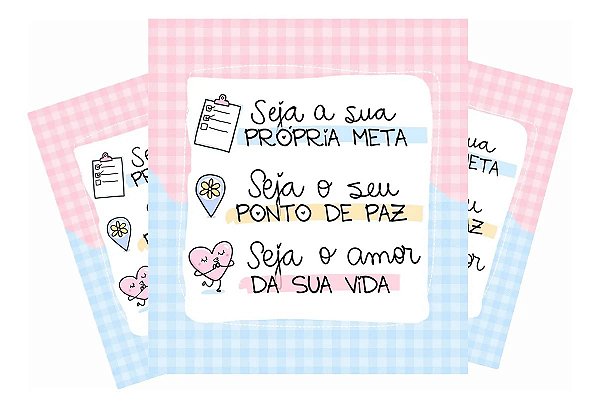 Mini Cartão Frases Motivacionais Seja Sua Própria Meta