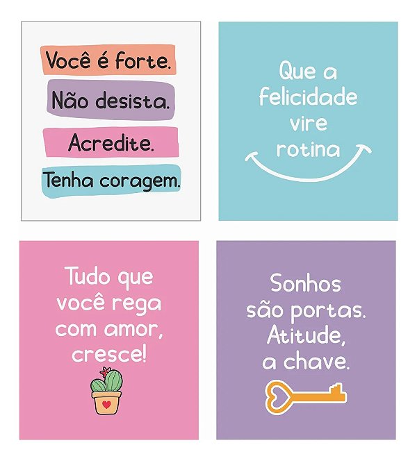 Mini Cartão Frases Motivacionais Sortidas