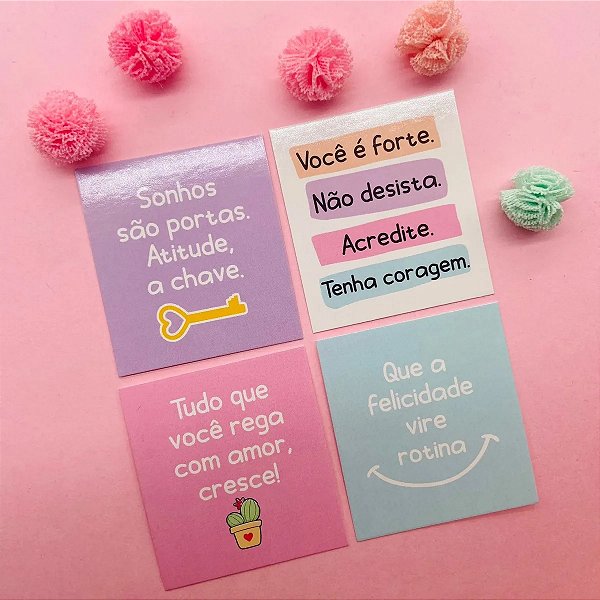 Mini Cartão Frases Motivacionais Sortidas