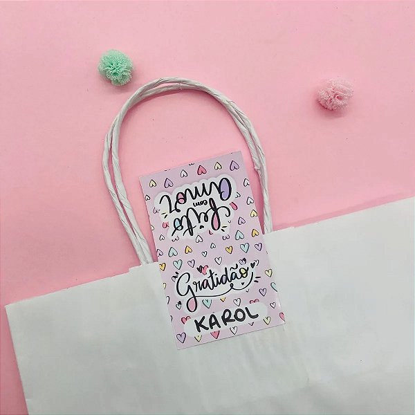 Lacre Para Sacola Etiqueta Adesiva - Gratidão Feito Com Amor