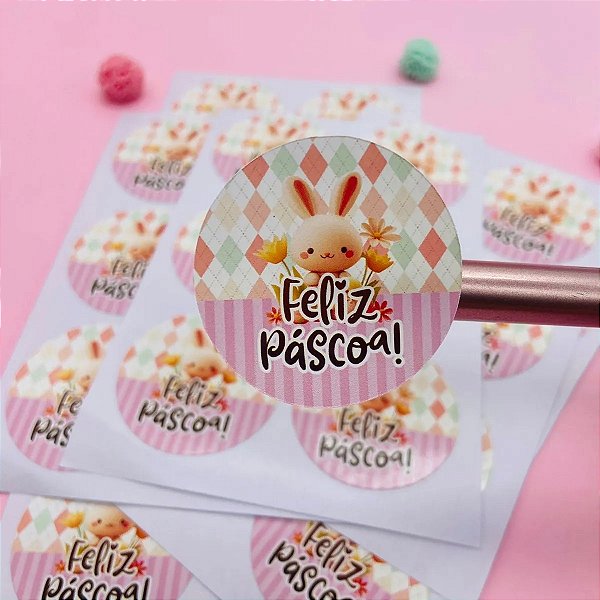 Adesivos Lacre Feliz Páscoa Coelhinho Fofinho
