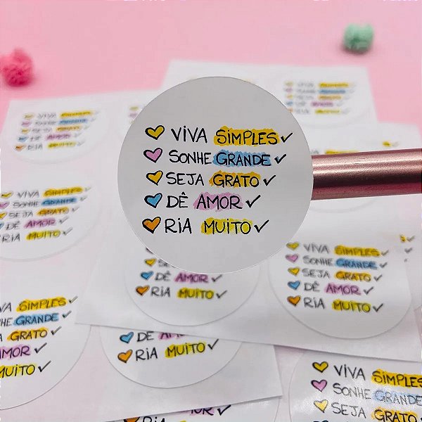 Adesivos Viva Simples Sonhe Grande