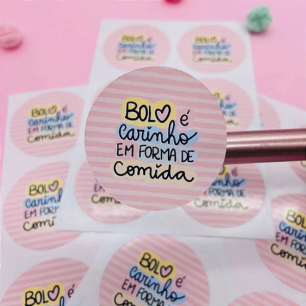 Adesivos Bolo É Carinho Em Forma De comida