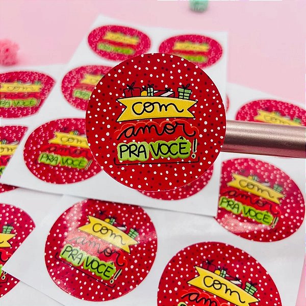 Adesivos Natalinos Feliz Natal Com Amor Pra Você