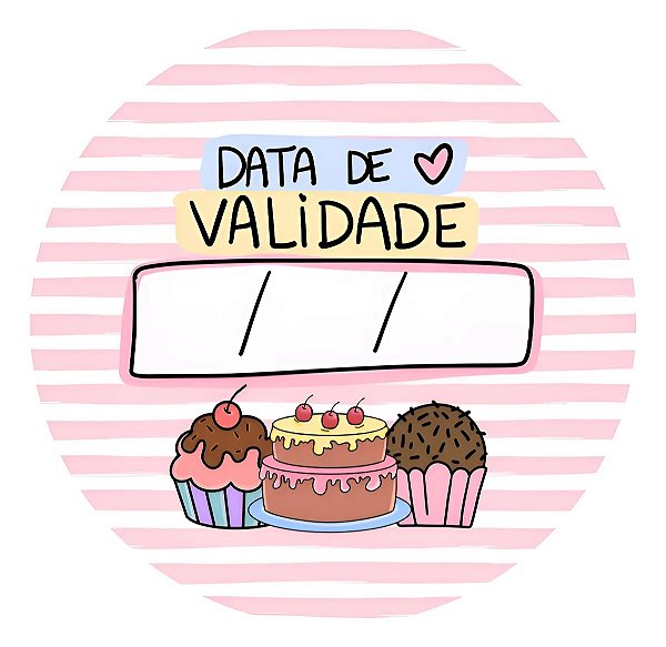 Adesivos Validade Para Embalagens Confeitaria Doces