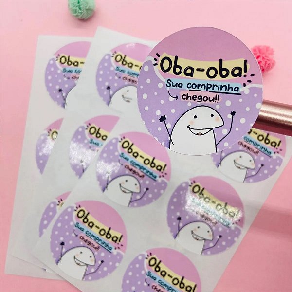 Adesivo Agradecimento Flork Oba Sua Comprinha Chegou