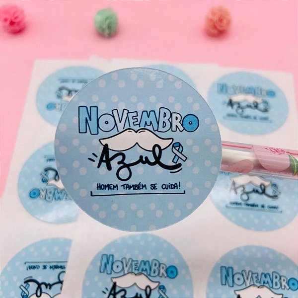 Adesivos Lacre Embalagem Novembro Azul Câncer De Próstata
