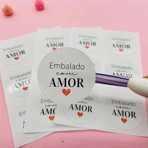 Adesivo Embalado Com Amor