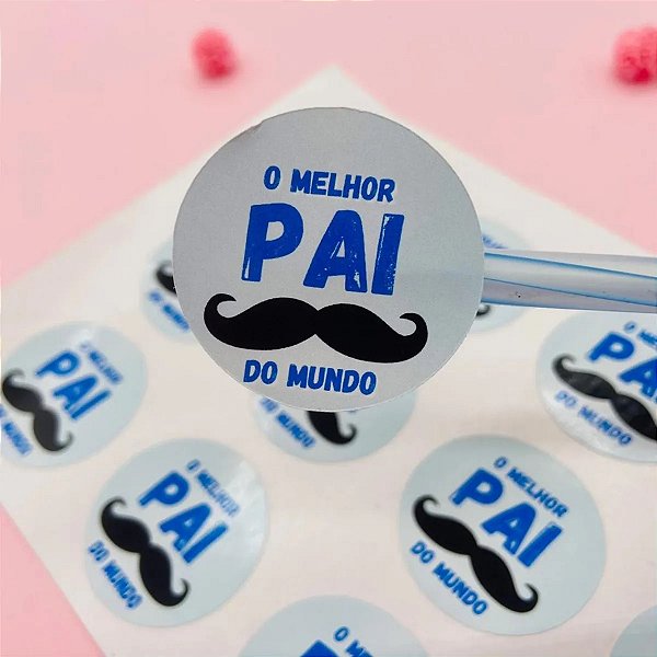 Adesivo Etiqueta Rótulo Dia Dos Pais Bigode