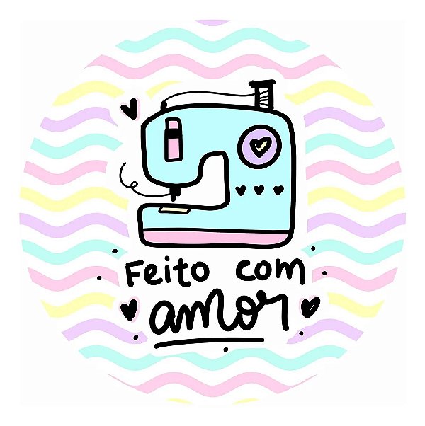 Adesivo 4cm Frases Costura Croche Feito Com Amor