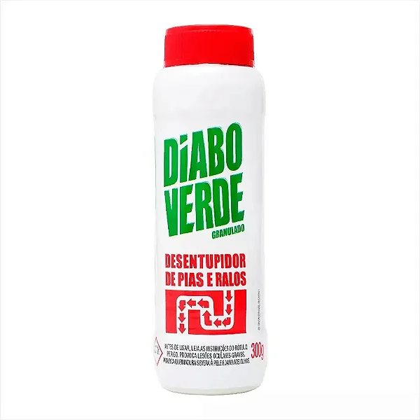 Desentupidor de Pias Ralos Vasos Granulado 300G  - Diabo Verde