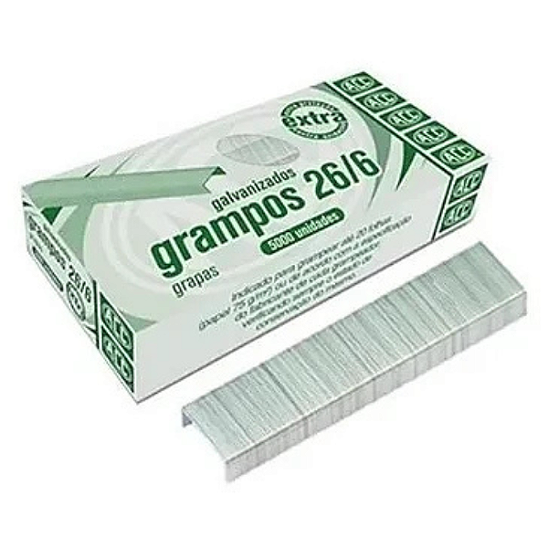 Grampos Galvanizado 26/6 Caixa com 5000 Unidades - Maxprint - MX-S26G - 712094