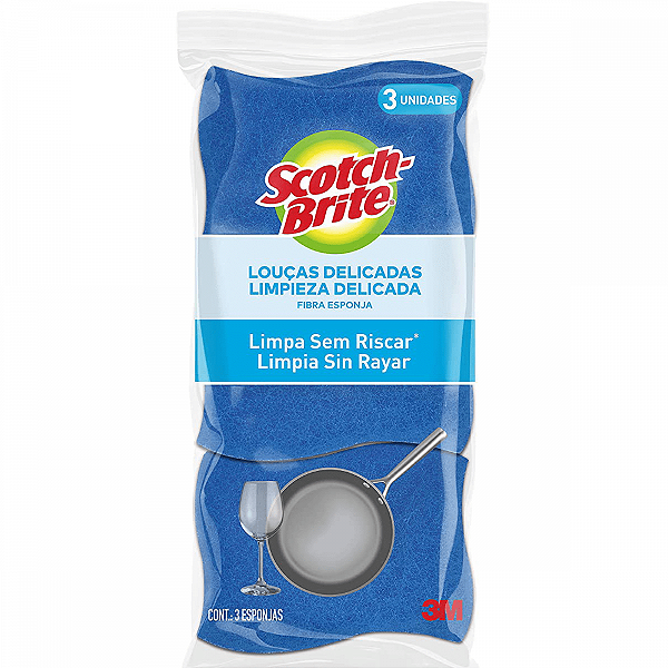 Esponja Anti-Aderente Azul  c/3 - Scotch Brite