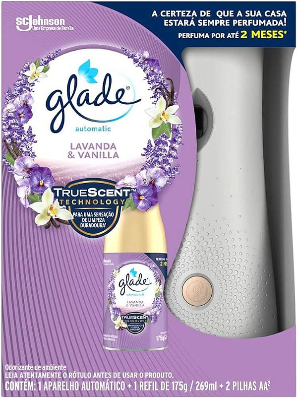 Odorizador de Ambientes Autom. Aparelho + Refil 269ml Lavanda E Vanilla - Glade