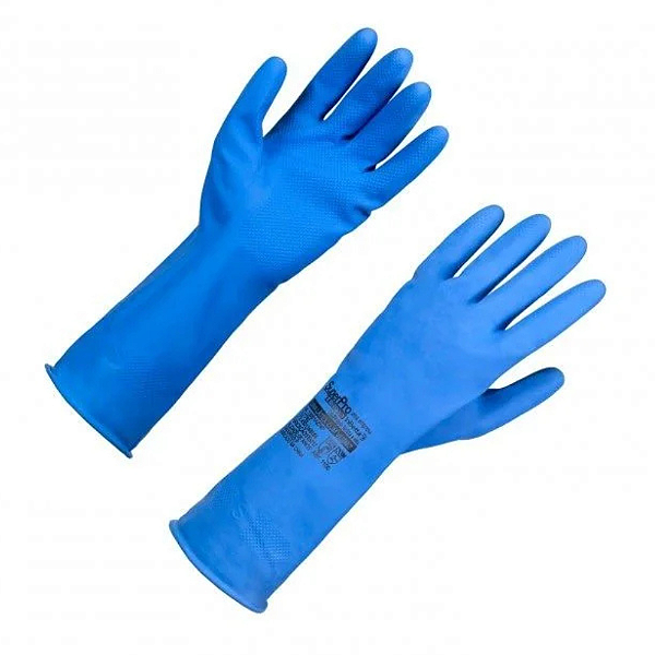 Luva Latex Multiuso Azul G C/ Verniz - Super Pro 13001az/4g