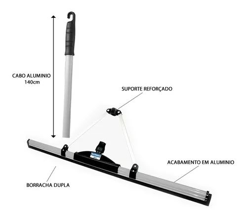 Rodo Duplo Alumínio 100cm s/cabo Multirodo  32806 - Nobre