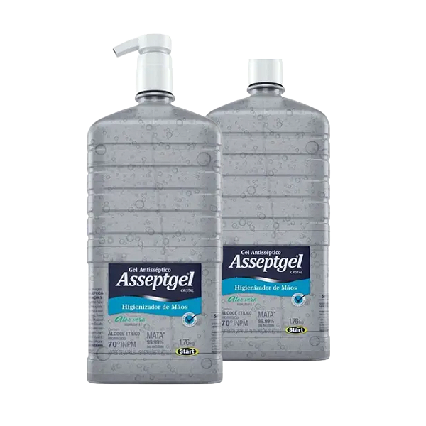 Alcool Gel Asseptico Para Maos 1,7kg c/Refil 1,7kg + Suporte - Start