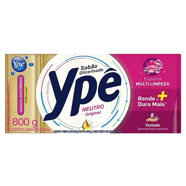 Sabão em Barra 5x160g Neutro - Ypê