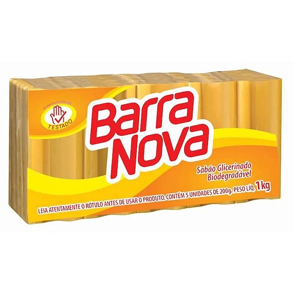 Sabão em Barra 5x180g neutro Glicerinado - Barra Nova