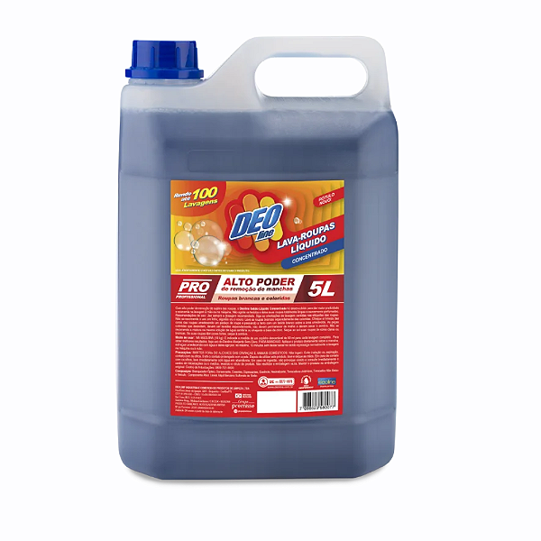 Lava Roupas Líquido 5L Poder de Remoção - Deoline