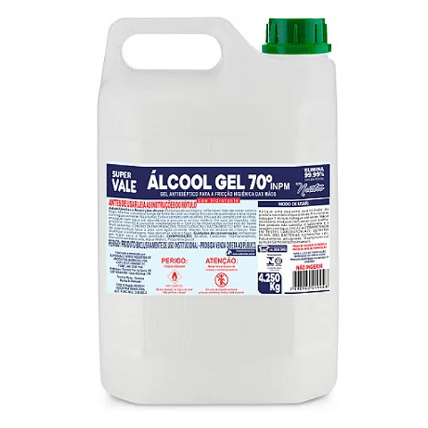 Álcool Gel 70° 5L  INPM - Super Vale