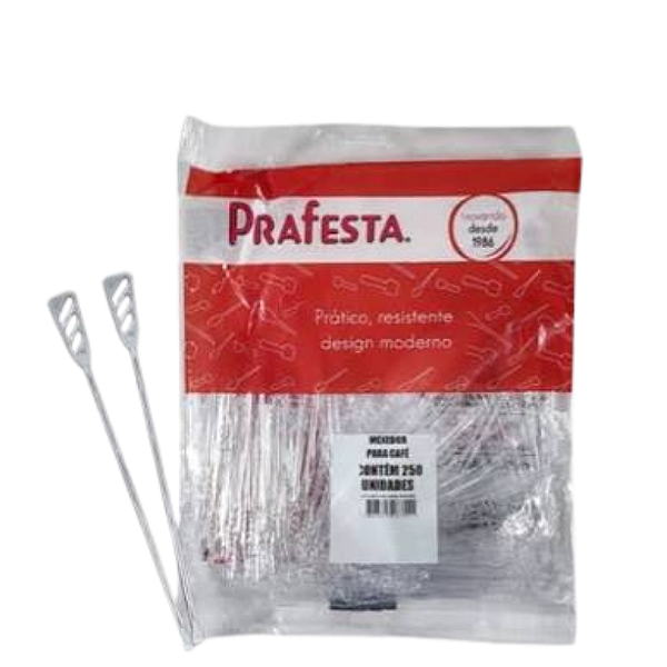 Mexedor Café Biodegradável c/250 - Prafesta