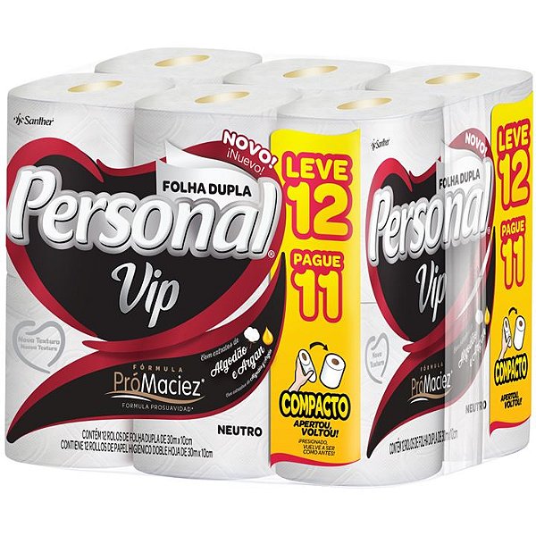Papel Higiênico 12x30mt - Personal Vip