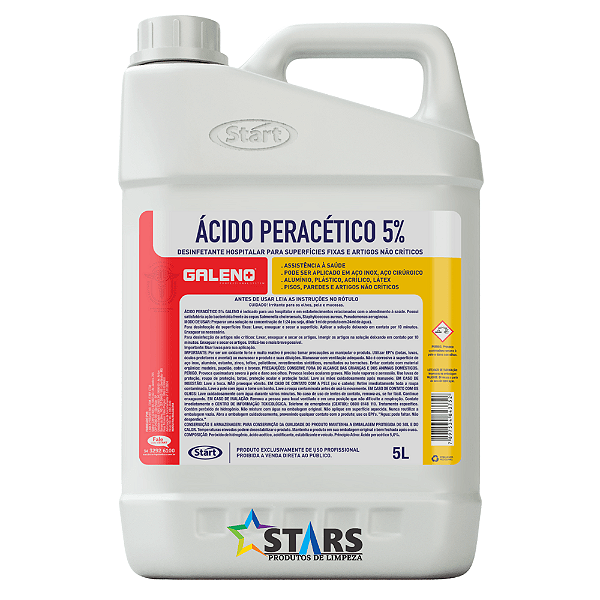Acido Peracetico 5% 5L Desinfetante Hospitalar Galeno - Start