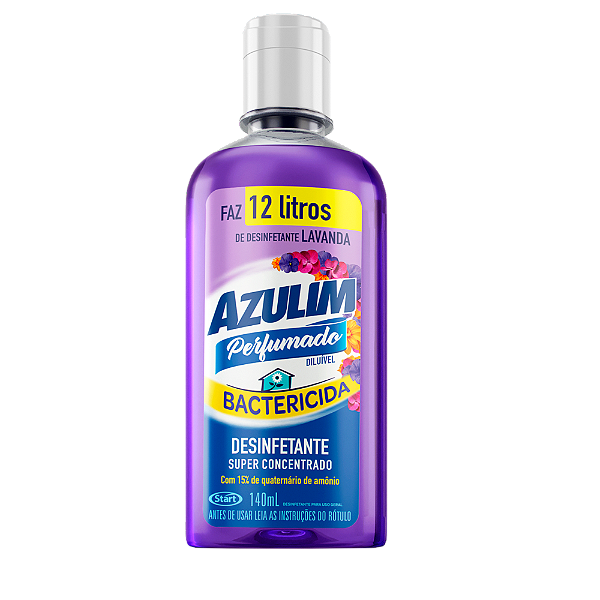 Desinfetante Concentrado 140ml Lavanda Rende 12L - Azulim