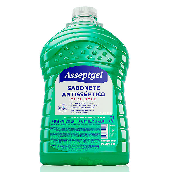 Sabonete Liquido 5L Antisséptico Asseptgel Erva Doce - Start