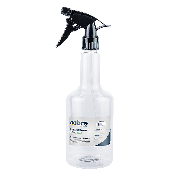 Pulverizador transparente 1L (com gatilhao) preto - Nobre