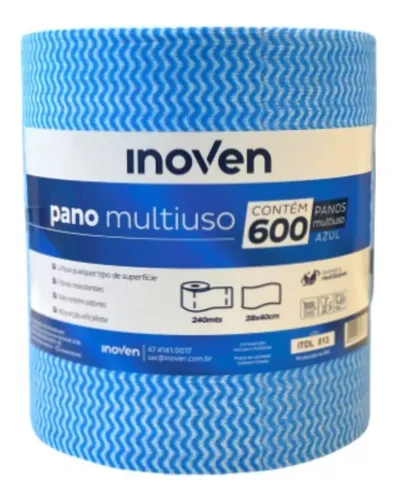 Pano Multiuso 28x40x240mt Azul 600 panos - Inoven