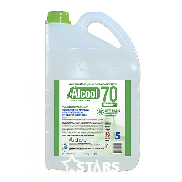 Álcool Líquido 70° 5L Hospitalar hidralcol - Archote