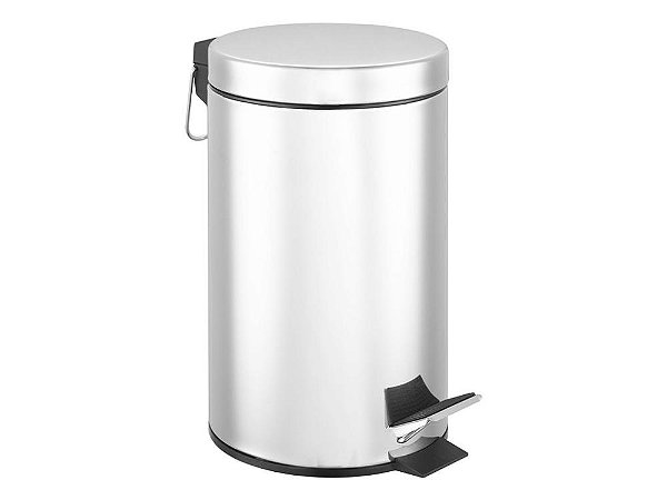 Lixeira Redonda 12L Aco Inox - Powermaid
