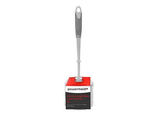 Escova sanitária com suporte tam único branco/ cinza - Powermaid