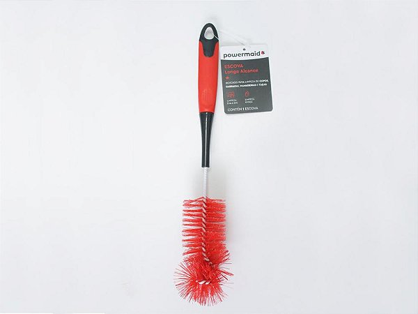Escova longo alcance tam único vermelho/ cinza - Powermaid