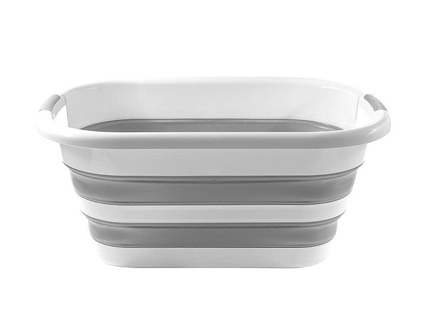 Cesto retrátil 26l tam único branco c/ cinza - Powermaid