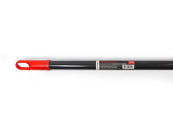 Cabo de metal 1,2m para vassouras e rodos tam. Único vermelho c/ cinza - Powermaid