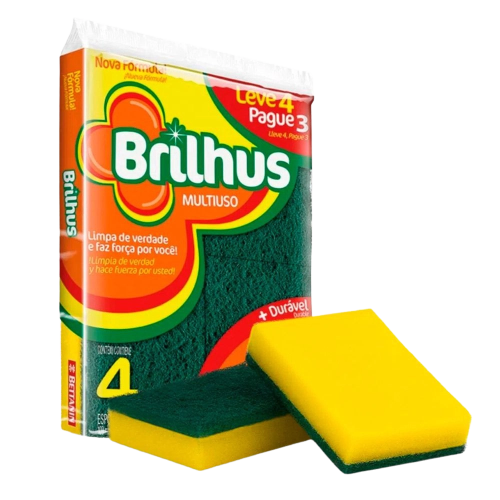 Esponja Multiuso Brilhus C/ 4 Un (Bt4514) Bettanin - UN