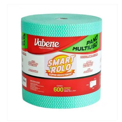 Pano Multiuso Smart 28x40x240m Verde com 600 panos - Vabene