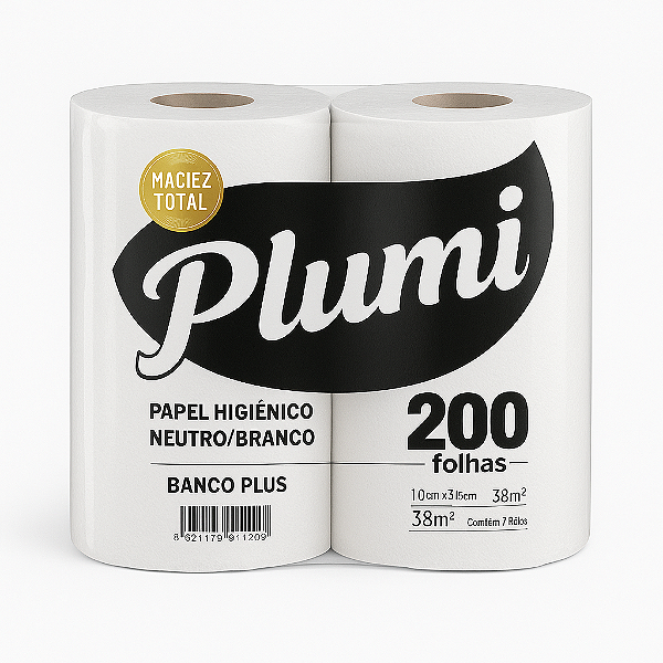 Papel Higiênico Rolão 8x10x200m Plumi - Aguipel
