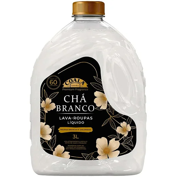 Lava roupas líquido 3lt cha branco coala laundry - Coala