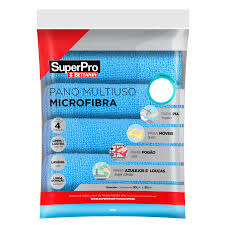 Pano Microfibra 30x30cm c/4 SP9324 Azul - SuperPro Bettanin