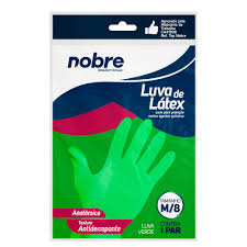 Luva de borracha/latex SL "M" verde CA 41506 - Nobre