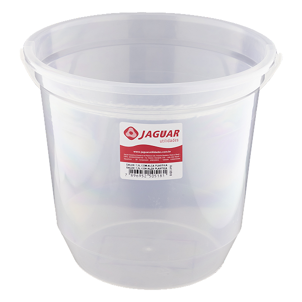 Balde transparente 7,5l com alça metálica -JAGUAR