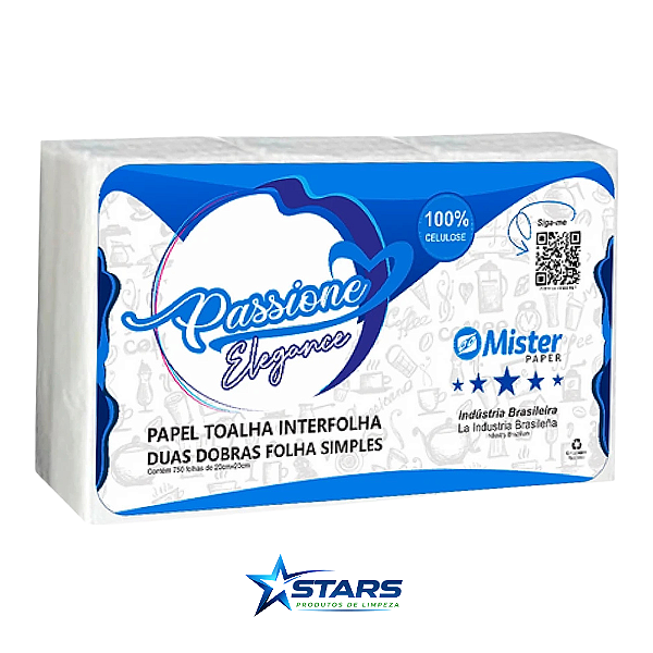 Papel Interf PCT 20x20x750 Folhas Elegance Celulos 20Gr Ref2227 - Passione