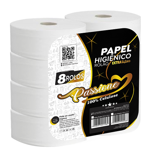 Papel Higiênico Rolão 8x10cm 300 metros 100% Celulos -Passione